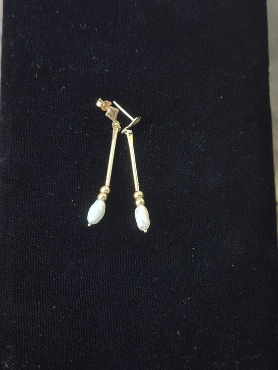 Jewelry - 10k Baroque Pearl Drop Earrings